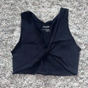 Garage Black Seamless Loop Crop Top Tanks size Small